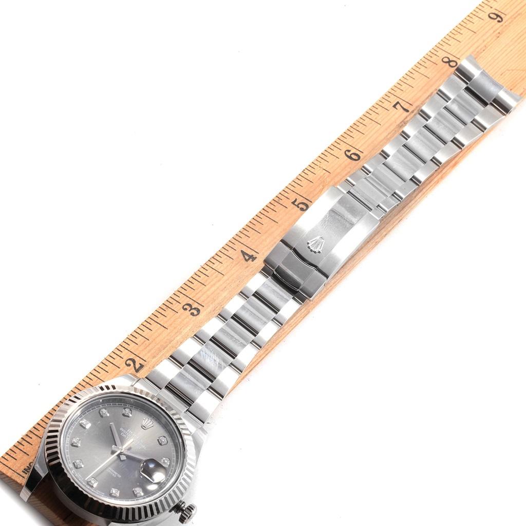 Rolex Datejust II Diamond Dial Fluted Bezel Men's Watch 116334 Box Card For Sale 7
