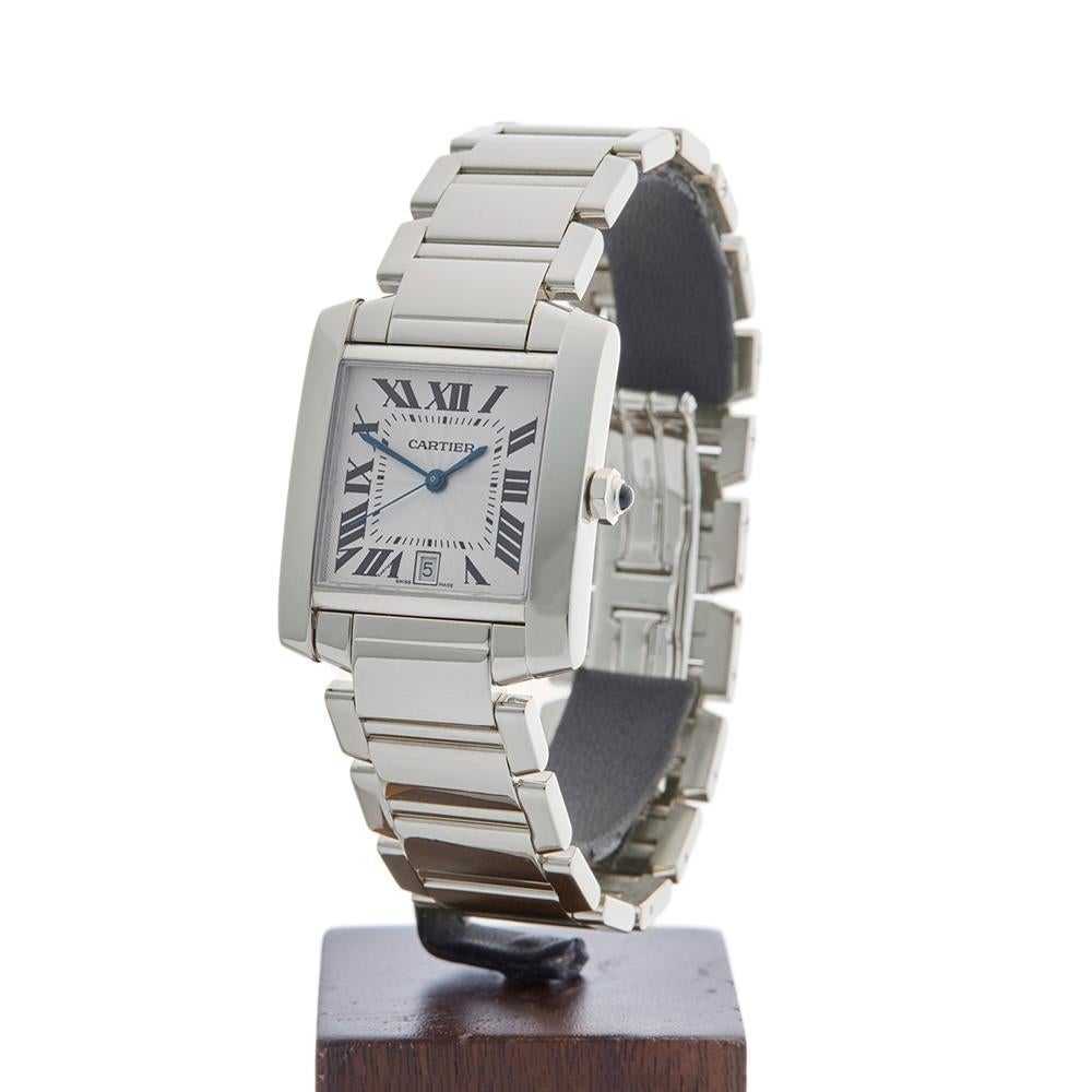 2010s Cartier Tank Francaise White Gold 2366 or W50011S3 Wristwatch 1