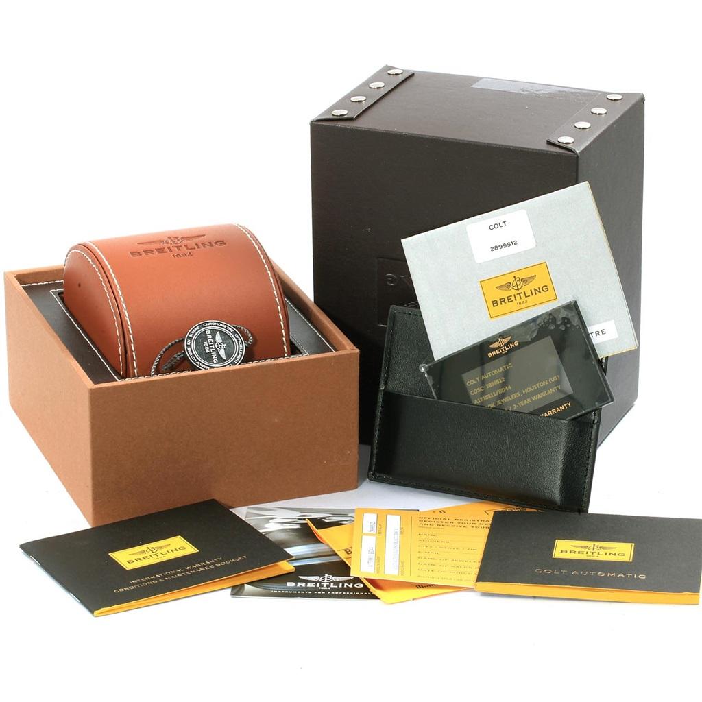 Breitling Colt Black Dial Automatic Steel Men's Watch A17388 Box Card For Sale 10