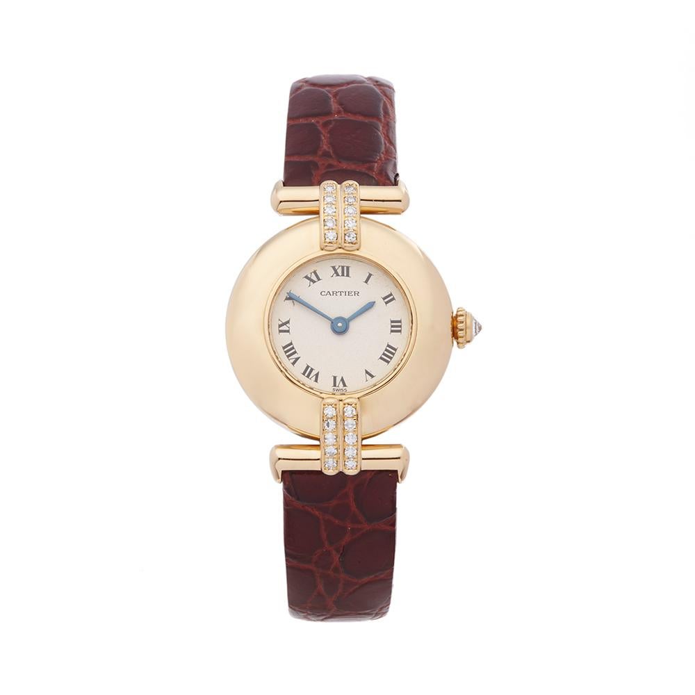 1990s Cartier Colisee Diamond Yellow Gold 1980 Wristwatch