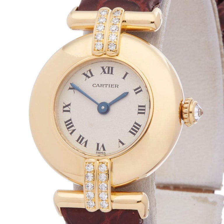 1990s Cartier Colisee Diamond Yellow Gold 1980 Wristwatch at 1stDibs