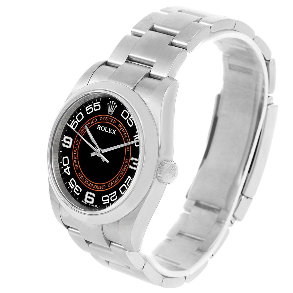 Rolex Non Date Black Brown Concentric Dial Steel Watch 116000 Unworn In Excellent Condition For Sale In Atlanta, GA