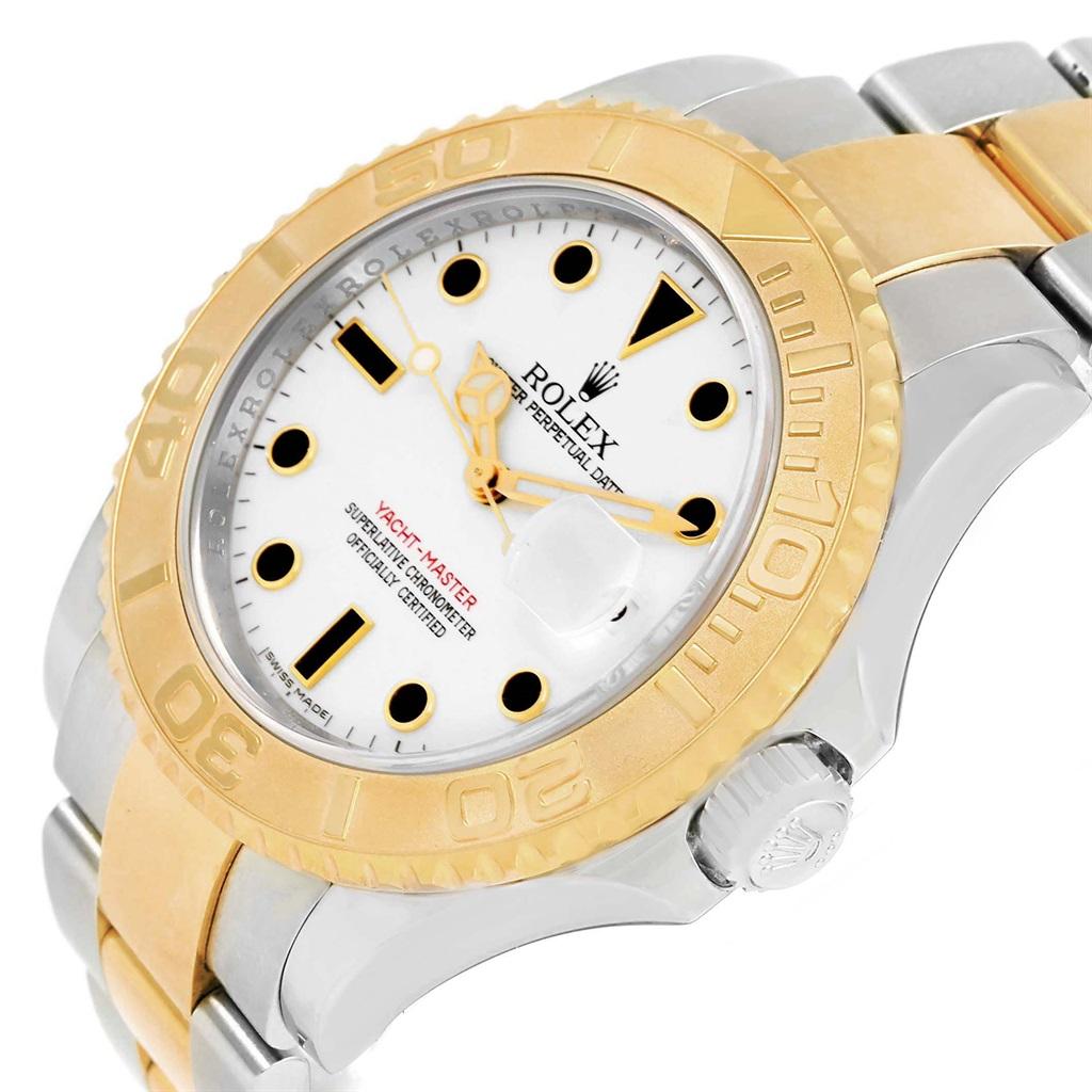 Rolex Yachtmaster 40 Steel Yellow Gold Men's Watch 16623 Box Card In Excellent Condition For Sale In Atlanta, GA