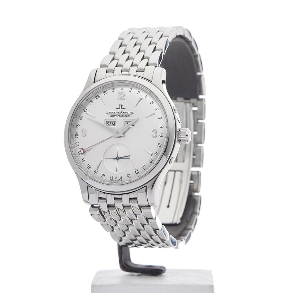 2000's Jaeger-LeCoultre Master Control Triple Date Stainless Steel Wristwatch In Excellent Condition In Bishops Stortford, Hertfordshire