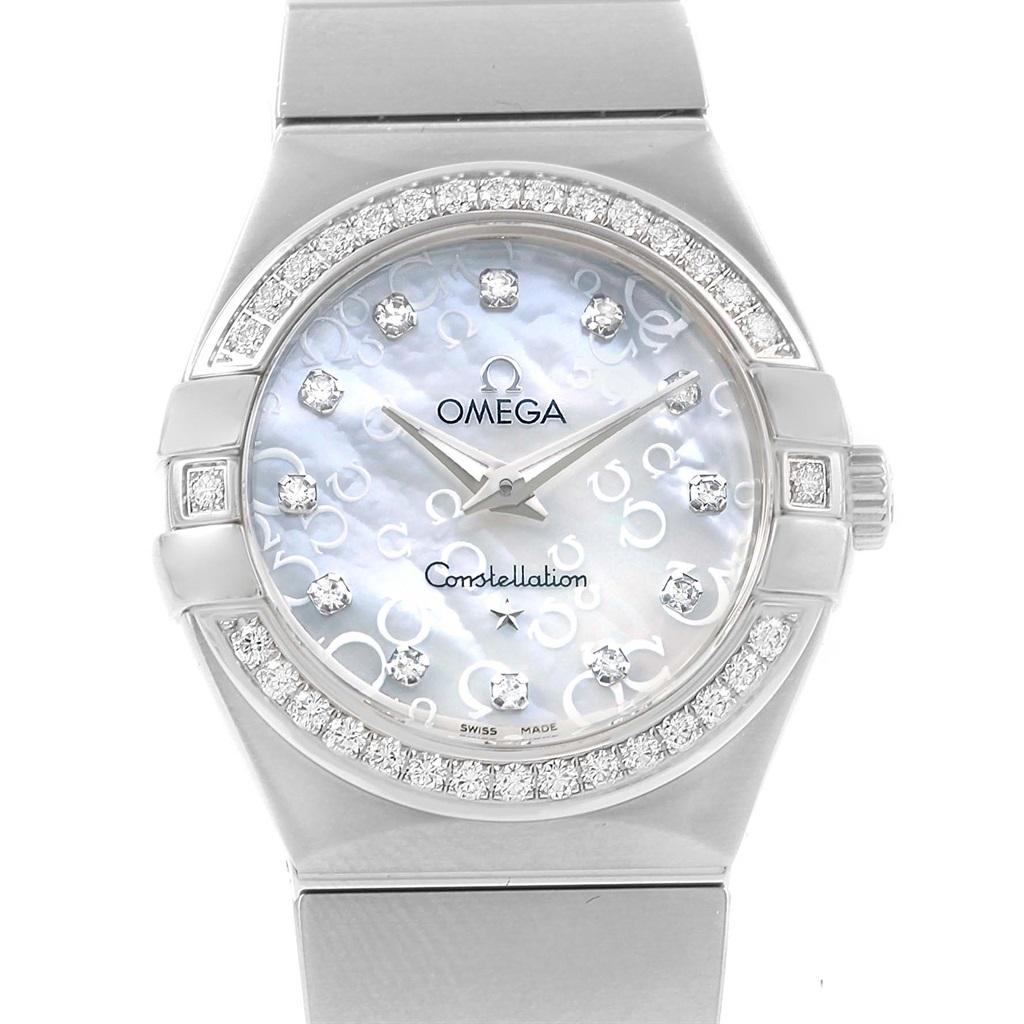 Omega Constellation MOP Diamonds Ladies Watch 123.15.27.60.55.005 Unworn