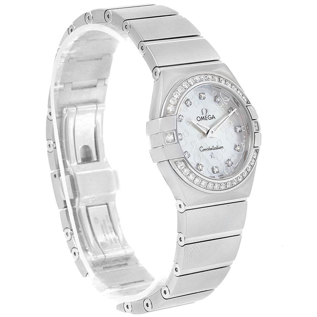 Brilliant Cut Omega Constellation MOP Diamonds Ladies Watch 123.15.27.60.55.005 Unworn