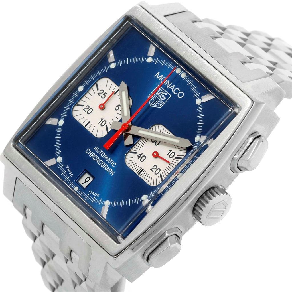 TAG Heuer Monaco Blue Dial Automatic Chronograph Men's Watch CW2113 For Sale 1