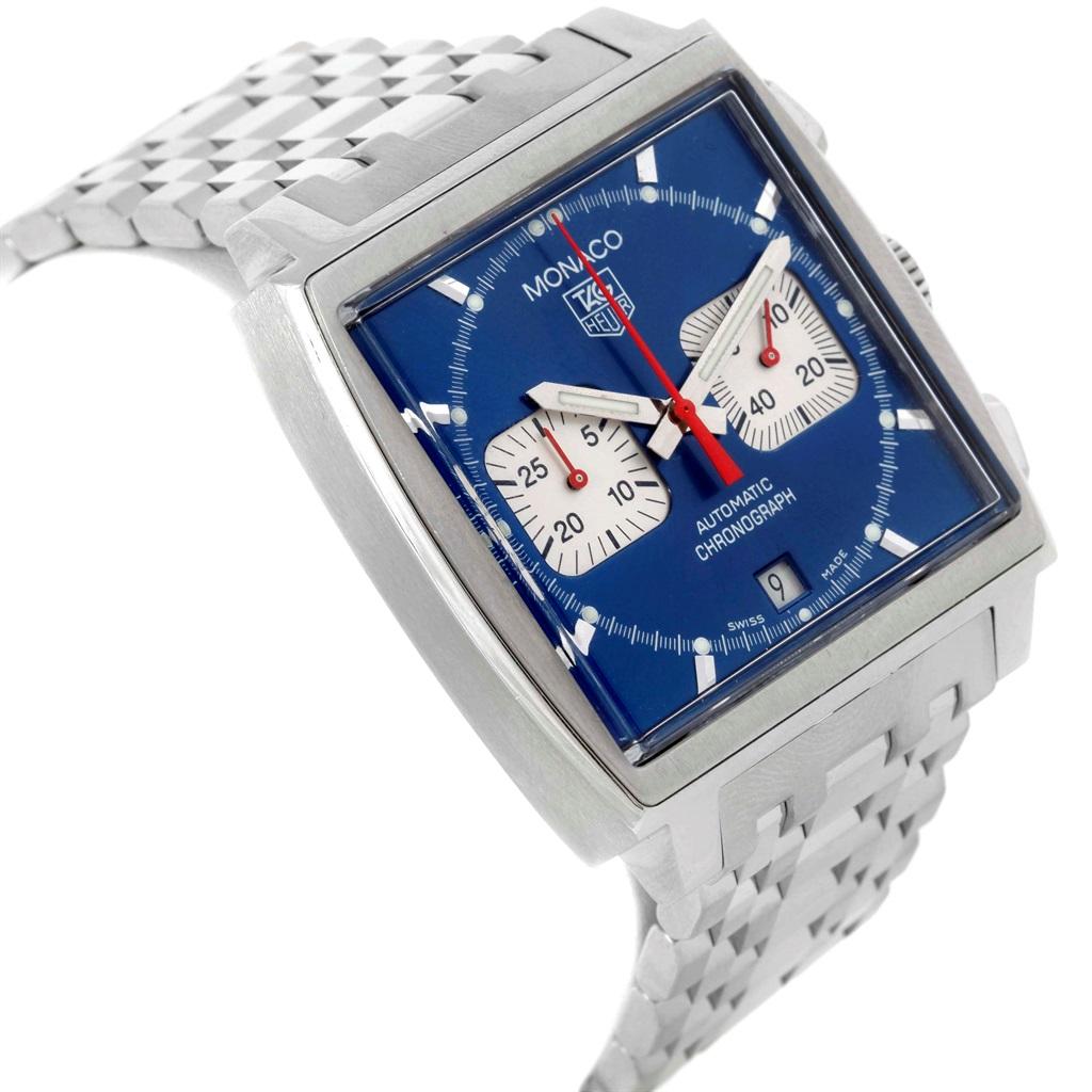 TAG Heuer Monaco Blue Dial Automatic Chronograph Men's Watch CW2113 For Sale 3