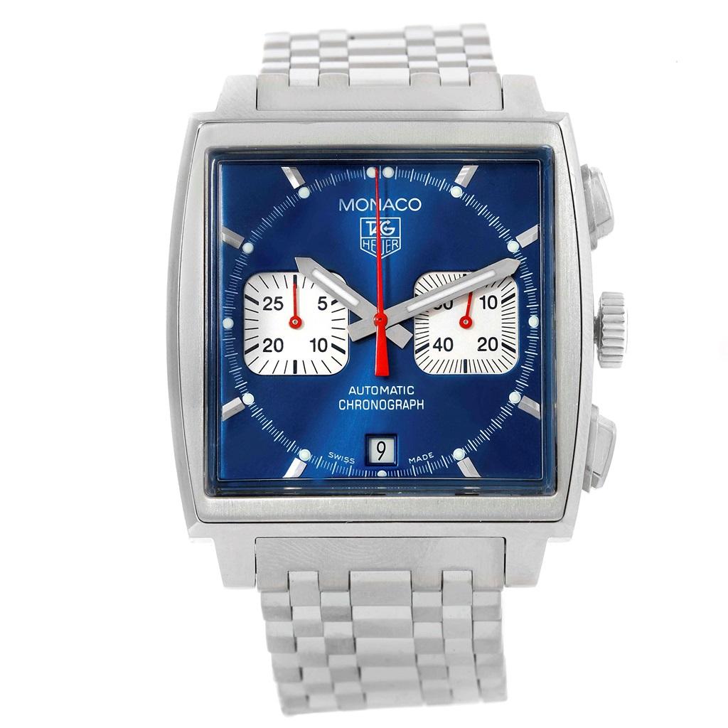 TAG Heuer Monaco Blue Dial Automatic Chronograph Men's Watch CW2113 For Sale 6