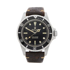 Retro 1962 Rolex Submariner Stainless Steel 5512 Wristwatch