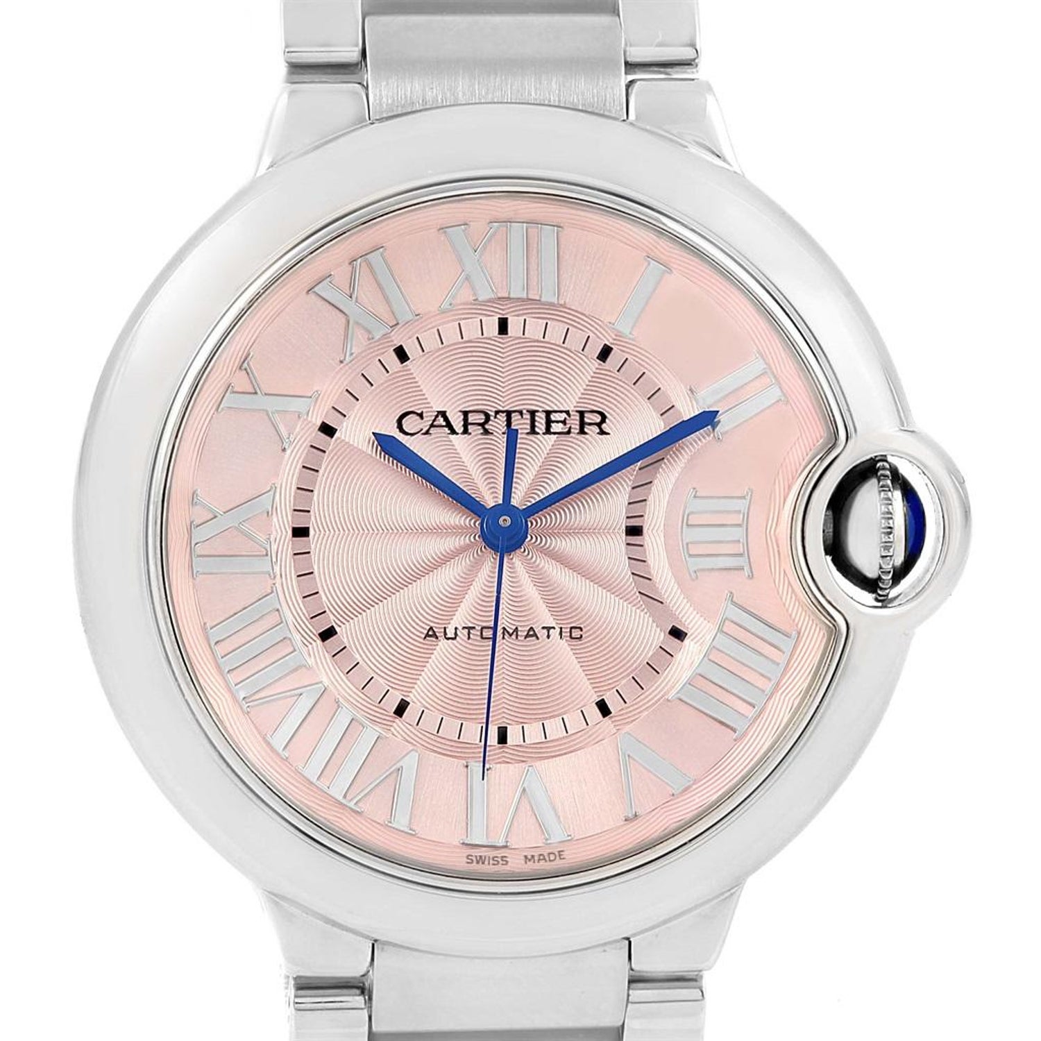 Cartier Ballon Bleu Pink Dial Steel Ladies Watch W6920041 For Sale At 1stdibs