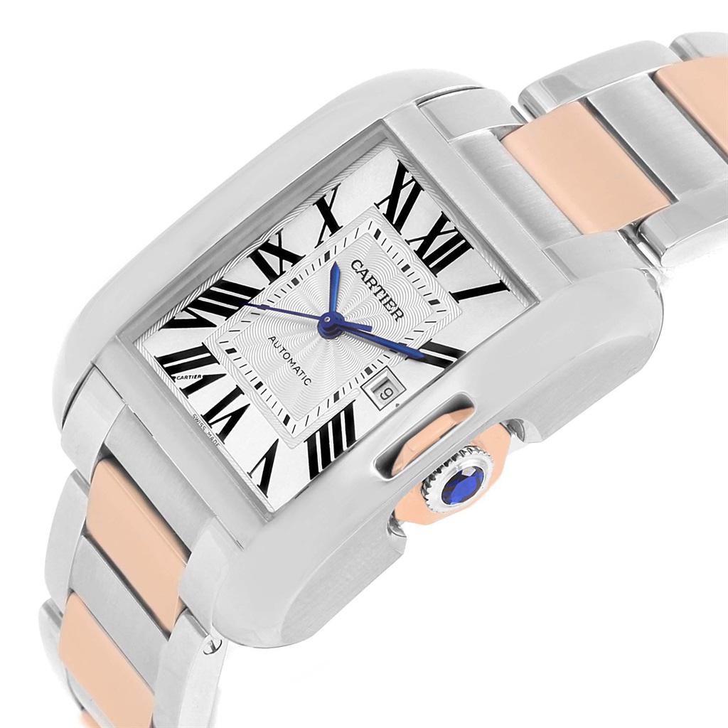 Cartier Tank Anglaise Large Steel Rose Gold Watch W5310007 For Sale 1