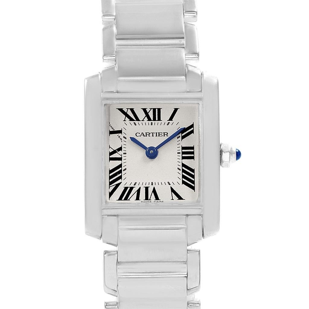 Cartier Tank Francaise White Gold Quartz Ladies Watch W50012S3 For Sale