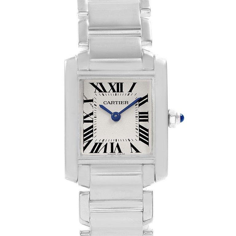 Cartier Tank Francaise White Gold Quartz Ladies Watch W50012s3 For Sale At 1stdibs