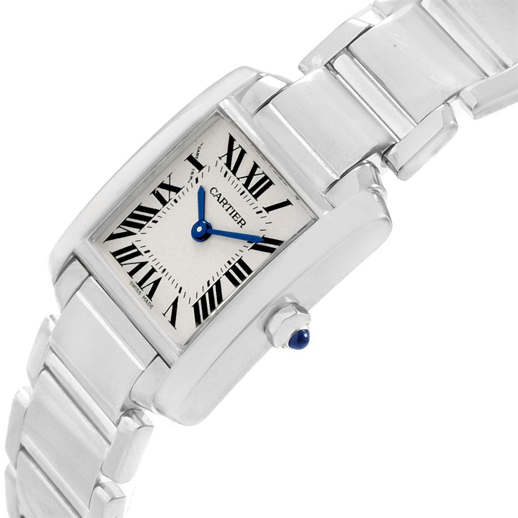 Women's Cartier Tank Francaise White Gold Quartz Ladies Watch W50012S3 For Sale