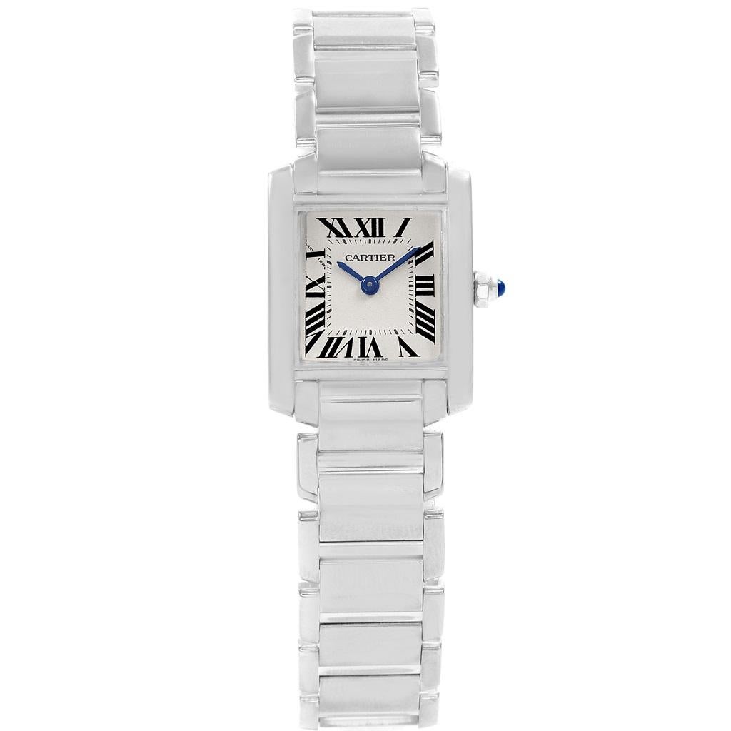 Cartier Tank Francaise White Gold Quartz Ladies Watch W50012S3 For Sale 5