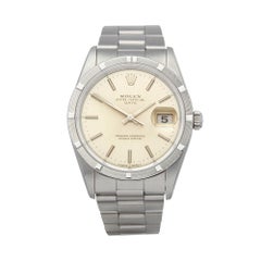 1989 Rolex Oyster Perpetual Date Stainless Steel 15210 Wristwatch