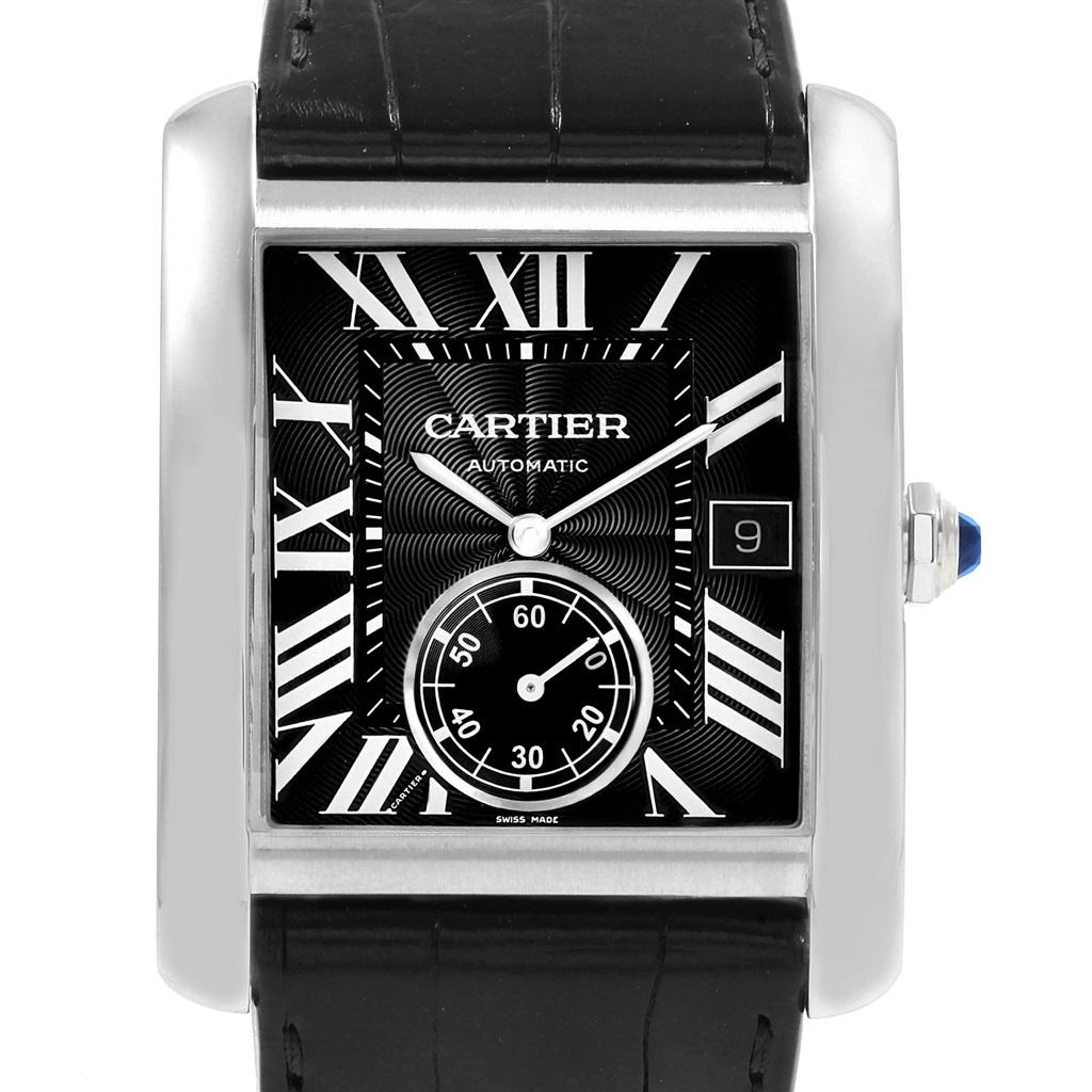 Cartier Tank MC Black Dial Automatic Men's Watch W5330004 Box Papers