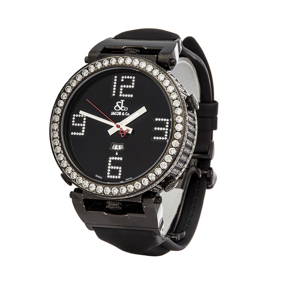 Contemporary 2010's Jacob & Co. JCLDC Limited Edition Diamonds Other JC-LG3DC Wristwatch
 *
 *Complete with: Box, manuals & Open Guarantee dated 2010's
 *Case Size: 48mm
 *Strap: Black Rubber
 *Age: 2010's
 *Strap length: Adjustable up to 22cm.