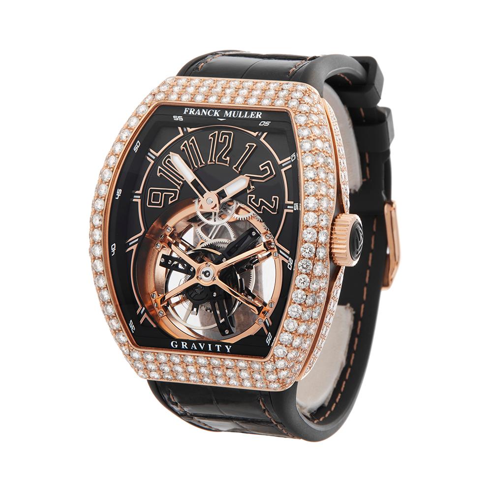 Contemporary 2018 Franck Muller Gravity Skeleton Tourbillon Rose Gold Wristwatch
 *
 *Complete with: Box, Manuals & Guarantee dated 2018
 *Case Size: 42mm
 *Strap: Black Leather
 *Age: 2018
 *Strap length: Adjustable up to 20cm. Please note we can