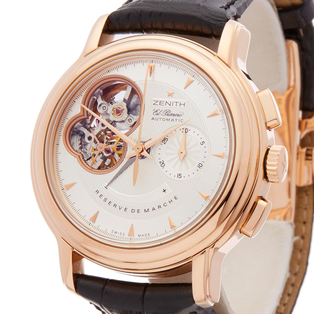2008 Zenith El Primero Chronomaster Chronograph Rose Gold Wristwatch In Excellent Condition In Bishops Stortford, Hertfordshire