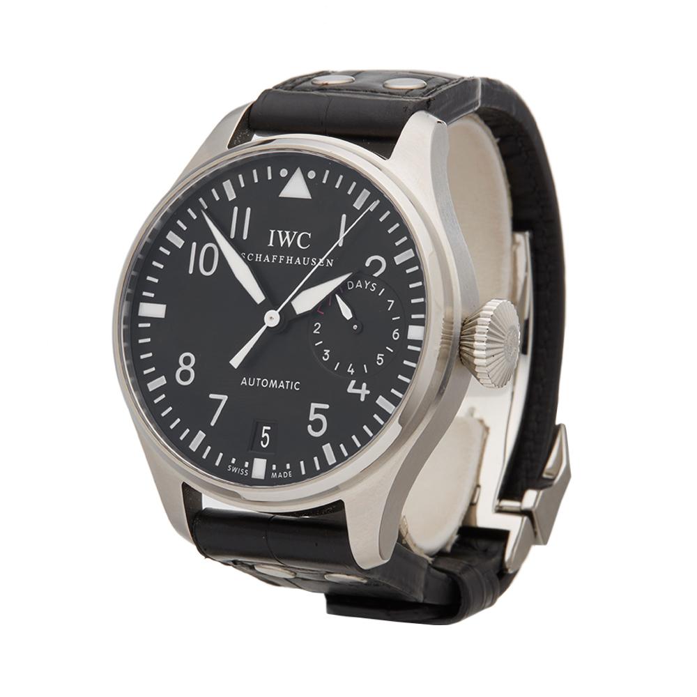 Contemporary 2017 IWC Big Pilot's Stainless Steel IW500901 Wristwatch
 *
 *Complete with: Box & Guarantee dated 2017
 *Case Size: 46mm
 *Strap: Black Leather
 *Age: 2017
 *Strap length: Adjustable up to 20cm. Please note we can order spare links and