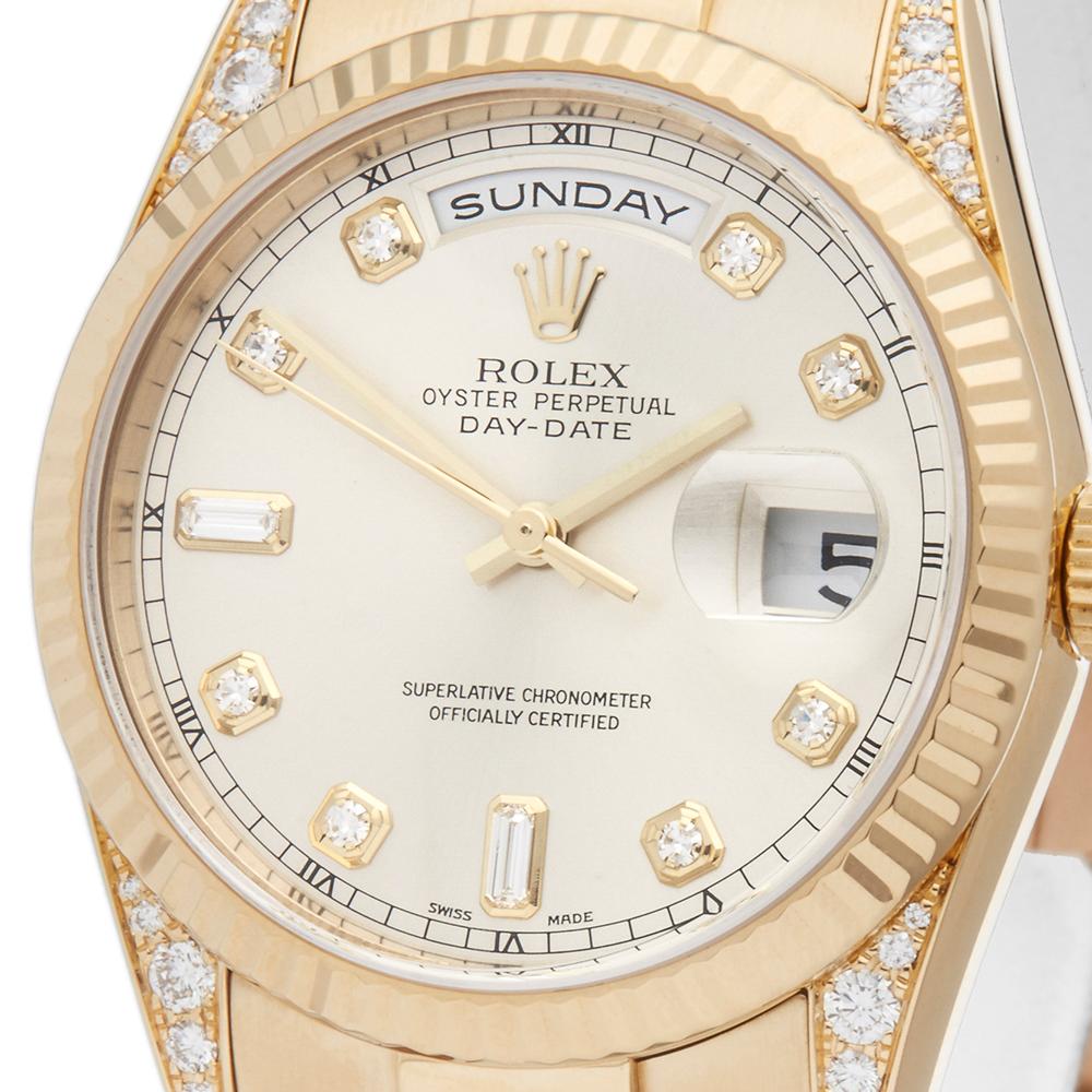 2001 Rolex Day-Date Yellow Gold 118338 Wristwatch In Excellent Condition In Bishops Stortford, Hertfordshire