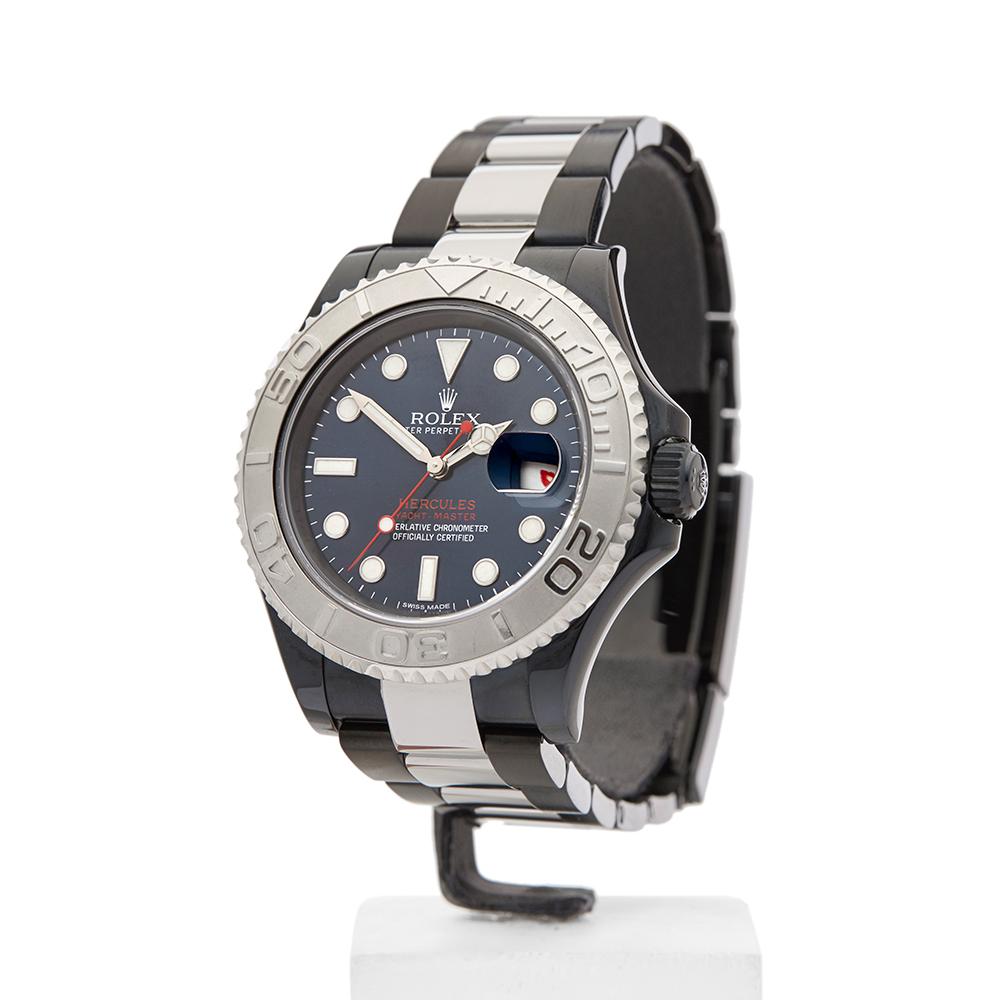 Contemporary 2013 Rolex Yacht-Master Hercules Custom Other 116622 Wristwatch
 *
 *Complete with: Box, Manuals & Guarantee dated 1st June 2013
 *Case Size: 40mm
 *Strap: Black Dlc Coated Stainless Steel
 *Age: 2013
 *Strap length: Adjustable up to