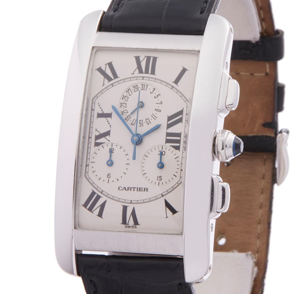 2000's Cartier Tank Americaine White Gold 2312 Wristwatch In Excellent Condition In Bishops Stortford, Hertfordshire
