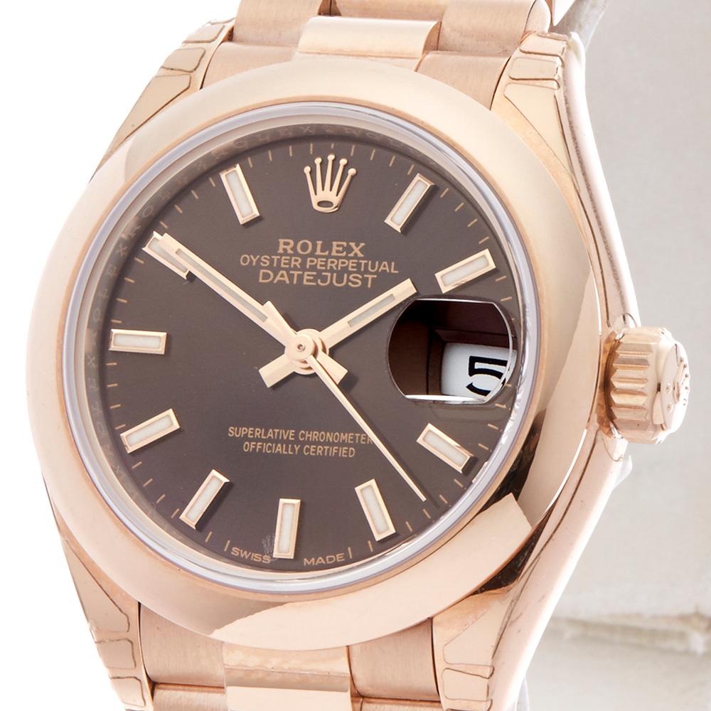 2015 Rolex Datejust 28 Rose Gold 279165 Wristwatch In New Condition In Bishops Stortford, Hertfordshire