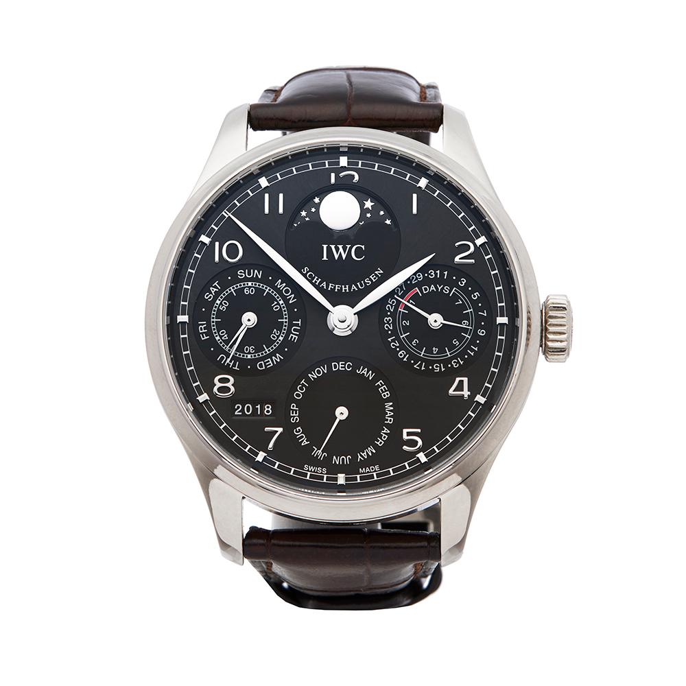 2012 IWC Pilot's Perpetual Calendar White Gold IW502307 Wristwatch