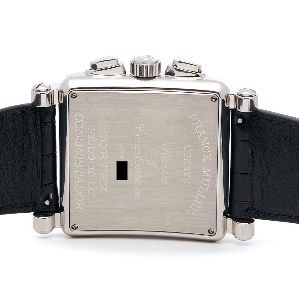 Contemporary 2000's Franck Muller Conquistador Cortez Stainless Steel 1000 K CC Wristwatch
 *
 *Complete with: Box & Guarantee dated 2000's
 *Case Size: 45mm by 58mm
 *Strap: Black Leather
 *Age: 2000's
 *Strap length: Adjustable up to 20cm. Please