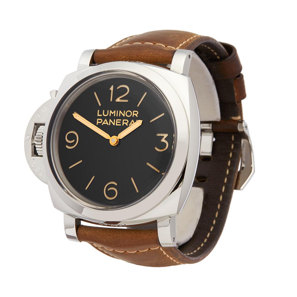 Contemporary 2015 Panerai Luminor Stainless Steel PAM00557 Wristwatch
 *
 *Complete with: Box, Manuals & Guarantee dated 8th Febuary 2015
 *Case Size: 47mm
 *Strap: Brown Leather
 *Age: 2015
 *Strap length: Adjustable up to 20cm. Please note we can
