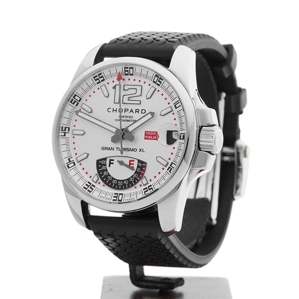 Contemporary 2010's Chopard Mille Miglia GT XL Stainless Steel 8997 Wristwatch
 *
 *Complete with: Xupes Presentation Pouch dated 2010's
 *Case Size: 45mm
 *Strap: Black Rubber
 *Age: 2010's
 *Strap length: Adjustable up to 20cm. Please note we can