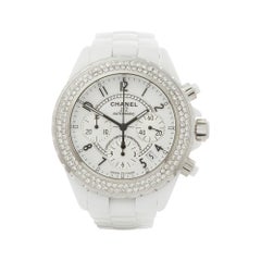 2010's Chanel J12 Diamond Chronograph Ceramic H1007 Wristwatch