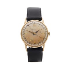 1940's Gubelin Vintage Pointed Date Yellow Gold Wristwatch