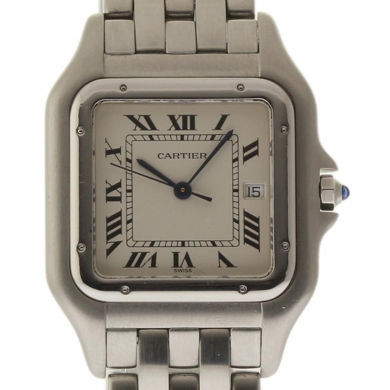 Cartier Panthere Jumbo Stainless Steel W25032P5 White Quartz 2 Year ...