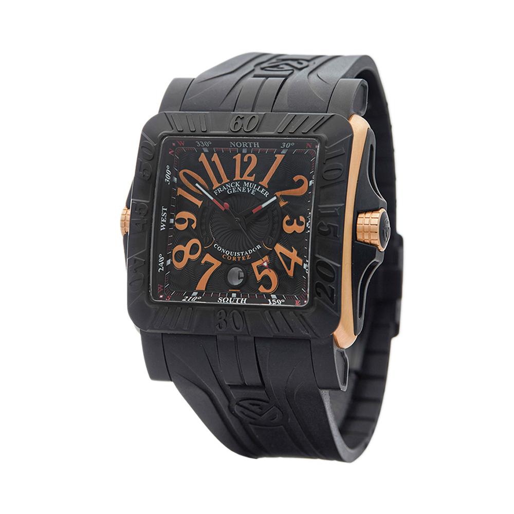 Contemporary 2010's Franck Muller Conquistador Cortez Grand Prix Rose Gold Wristwatch
 *
 *Complete with: Box, Manuals & Guarantee dated 20th December 2016
 *Case Size: 47mm
 *Strap: Black Rubber
 *Age: 2010's
 *Strap length: Adjustable up to 20cm.