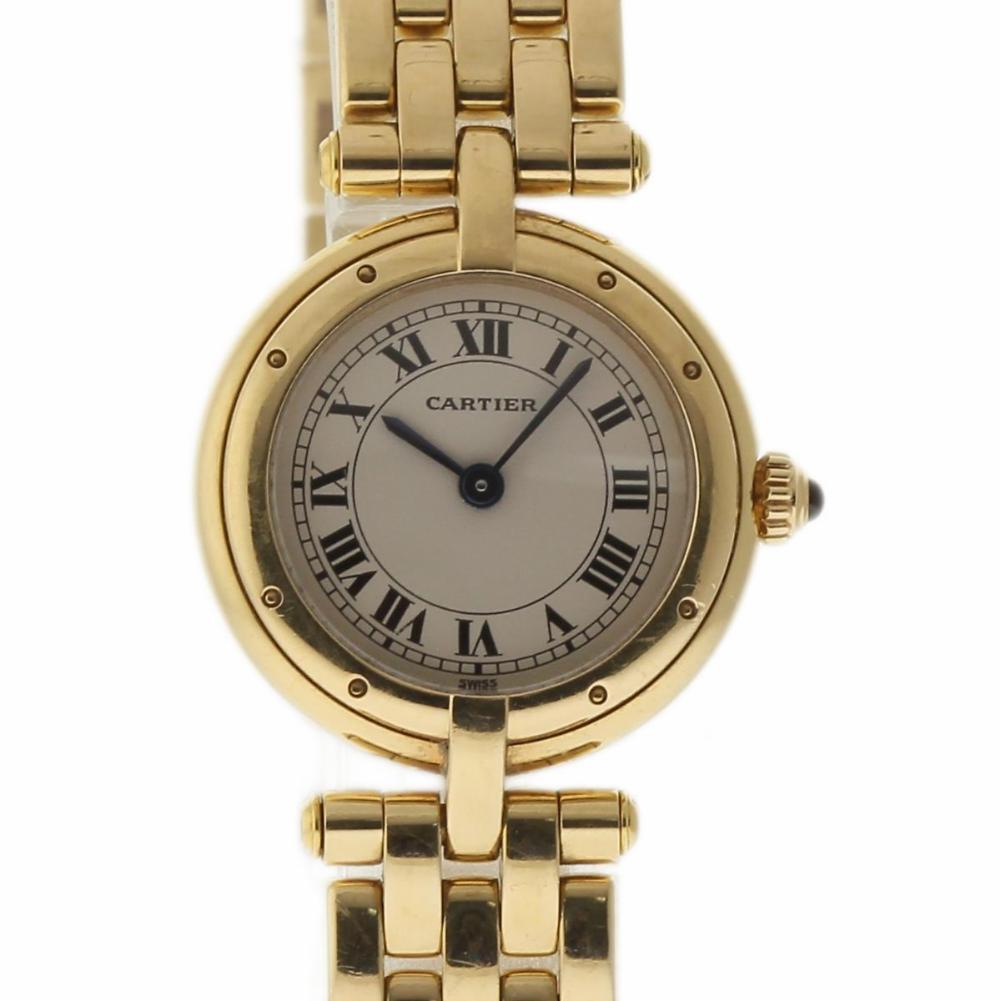 Cartier Panthere Ronde Ladies Yellow Gold Silver Quartz 2 Year Warranty #1821 In Good Condition For Sale In Miami, FL