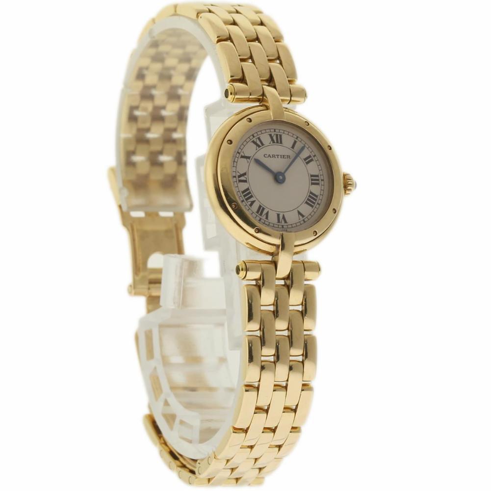 Women's Cartier Panthere Ronde Ladies Yellow Gold Silver Quartz 2 Year Warranty #1821 For Sale