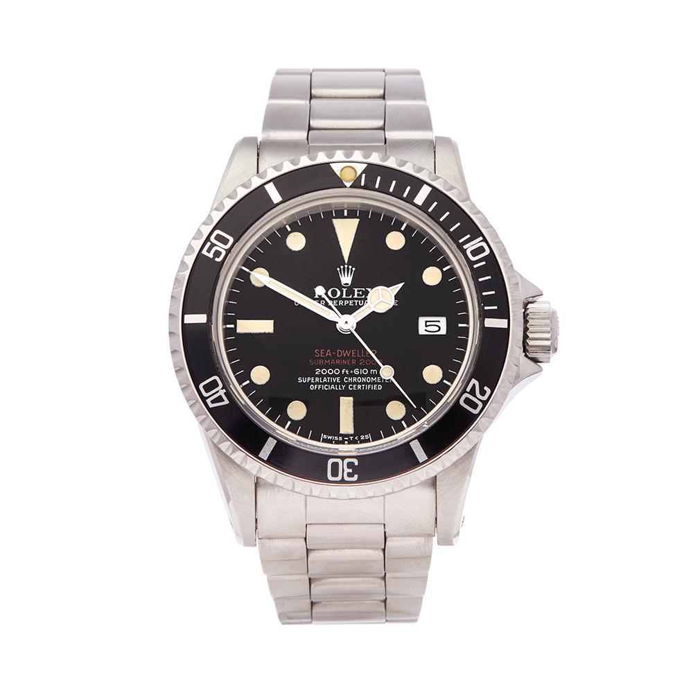 1973 Rolex Sea-Dweller Double Red Stainless Steel 1665 Wristwatch