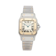 2000s Cartier Santos Galbee Steel and Yellow Gold 1057 Wristwatch