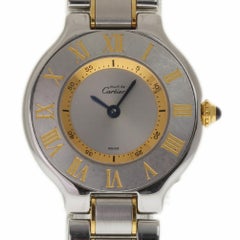 Cartier Must De Cartier 21 Steel Gold Quartz 1330 2 Year Warranty #I1826