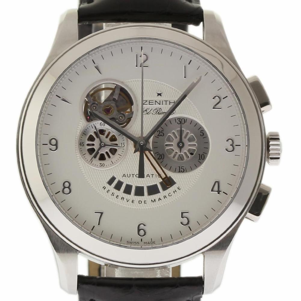 zenith el primero chronomaster men's chronograph automatic silver dial watch