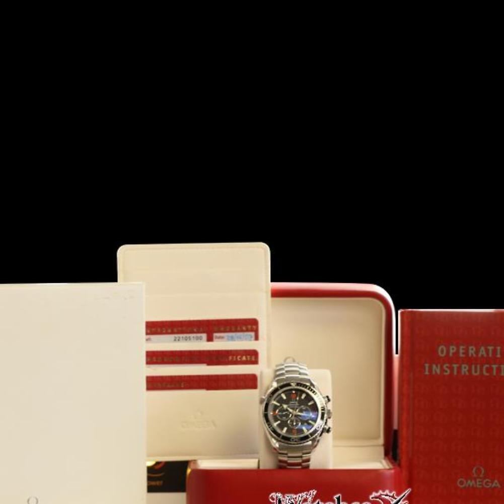 Contemporary Omega Seamaster Planet Ocean Chronograph 2210.51.00 Box/Paper/2 Year Warranty For Sale