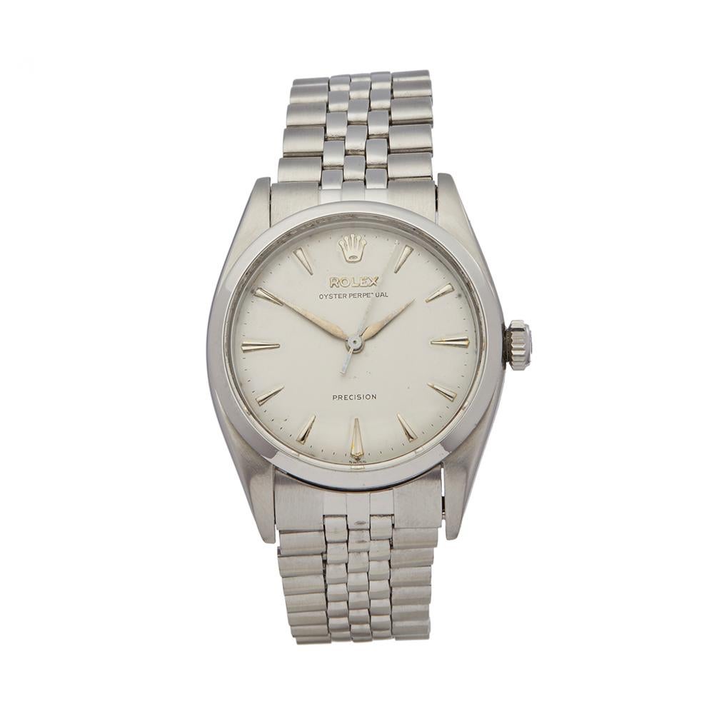 1953 Rolex Oyster Perpetual Stainless Steel 6150 Wristwatch