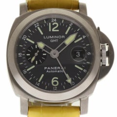 Panerai Luminor GMT PAM00089 Titanium Automatic Leather 2 Year Warranty #93-1