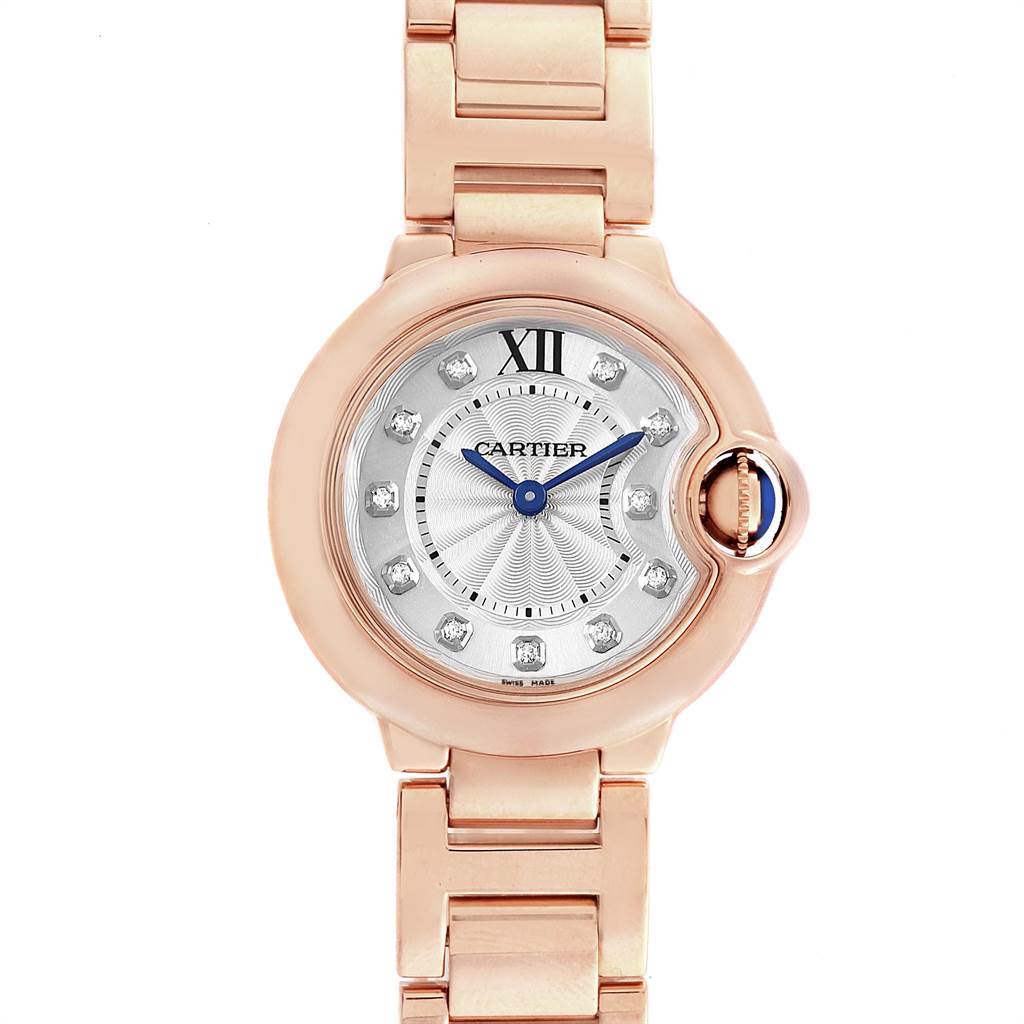 Cartier Ballon Bleu Rose Gold Diamond Ladies Watch Wjbb0016 For Sale At 1stdibs
