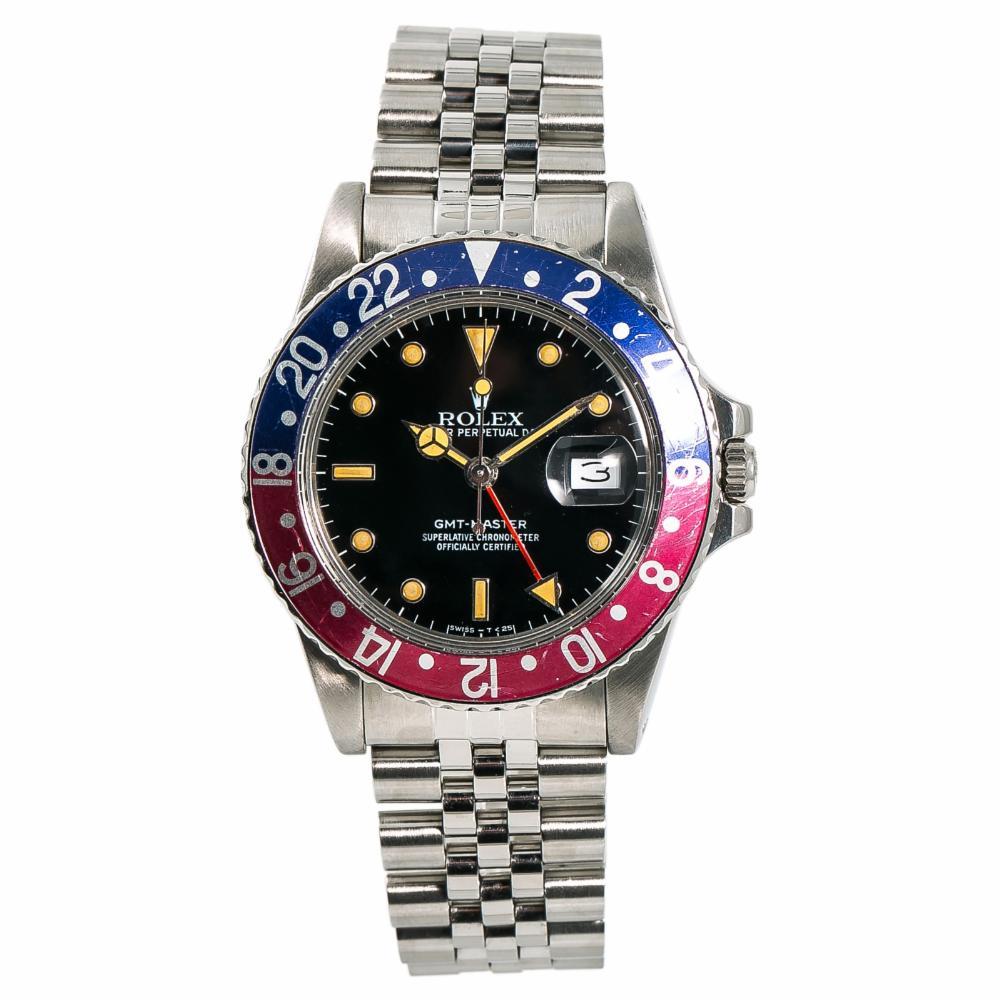Rolex GMT Master 16750, Black Dial Certified Authentic For Sale