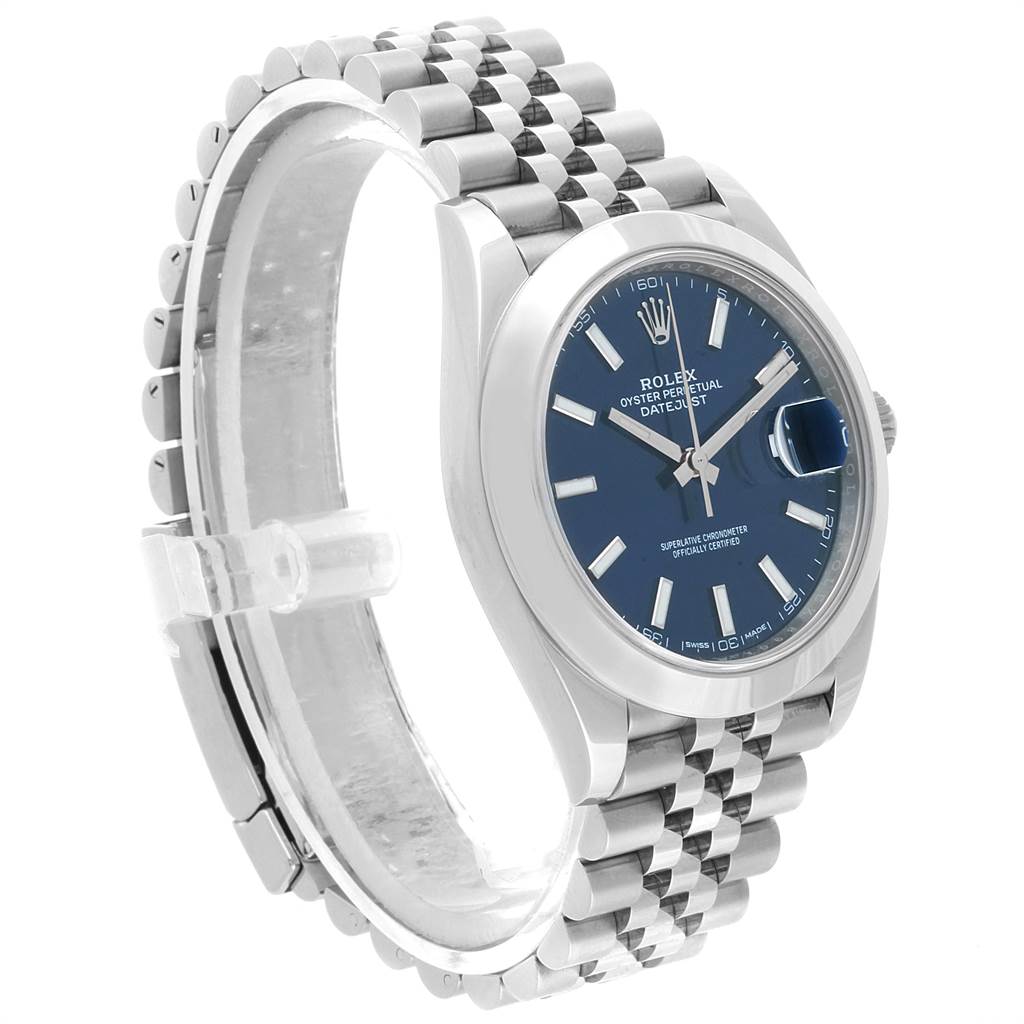 datejust 41 blue dial stainless steel men's watch